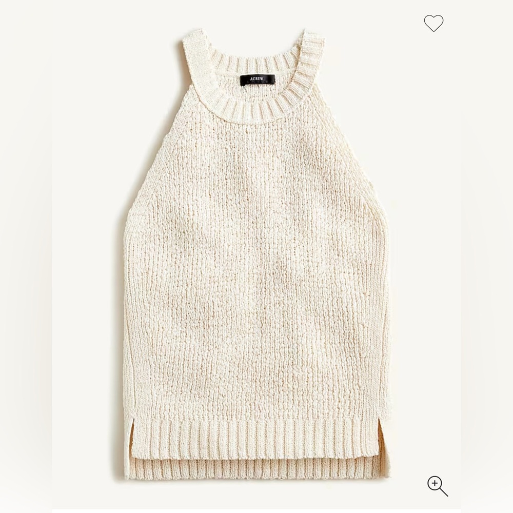 EUC J.Crew Cream High Neck Sweater Tank size Medium